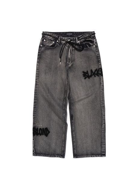 BBD Graffiti Metal Logo Denim Pants (Vintage Black)