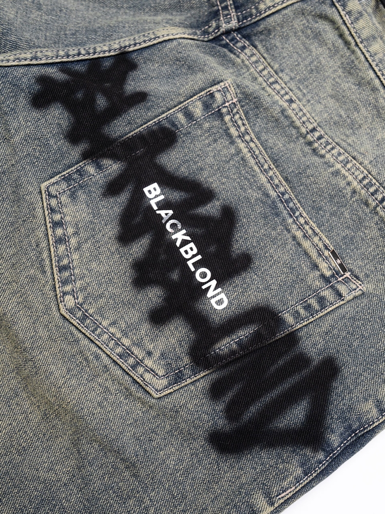 BBD Graffiti Metal Logo Denim Pants (Rusty Blue)