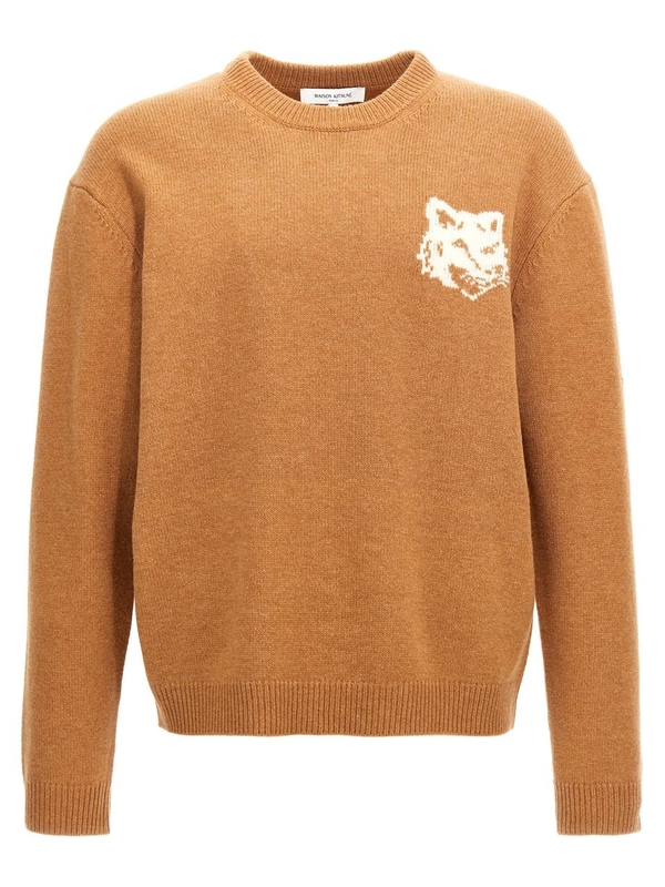 메종키츠네 FW24 Fox Head sweater NM00808KM0329P270 Brown