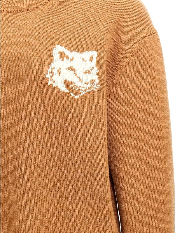 메종키츠네 FW24 Fox Head sweater NM00808KM0329P270 Brown