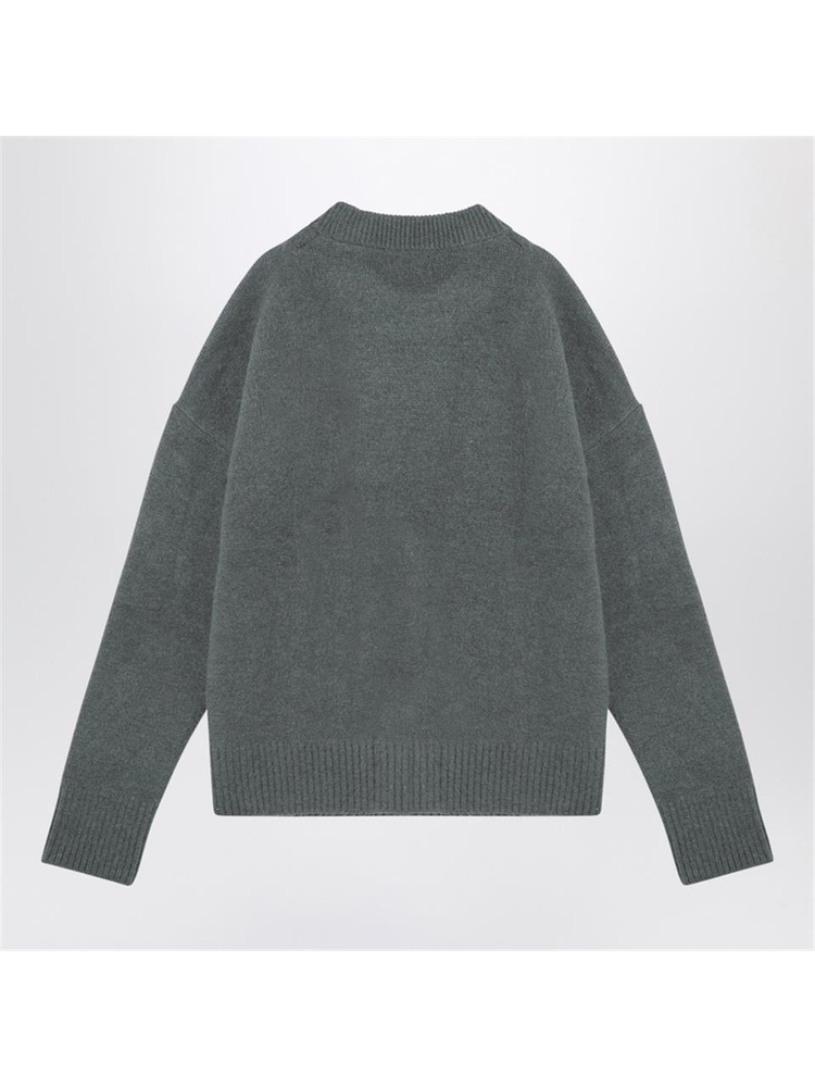 아미 FW24 Ami Paris Antique clay Ami De Coeur alpaca jumper UKS025UKN0032 Blue