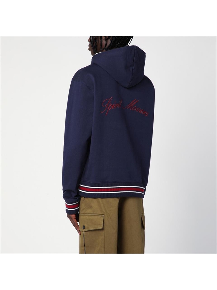 웨일스 보너 FW24 WALES BONNER Navy blue cotton Howard sweatshirt UA24JE01JE14 Blue