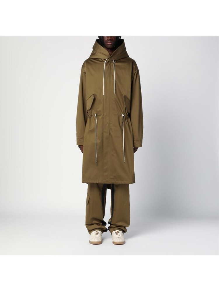 웨일스 보너 FW24 WALES BONNER Khaki green cotton parka MA24JA15CO04 Green