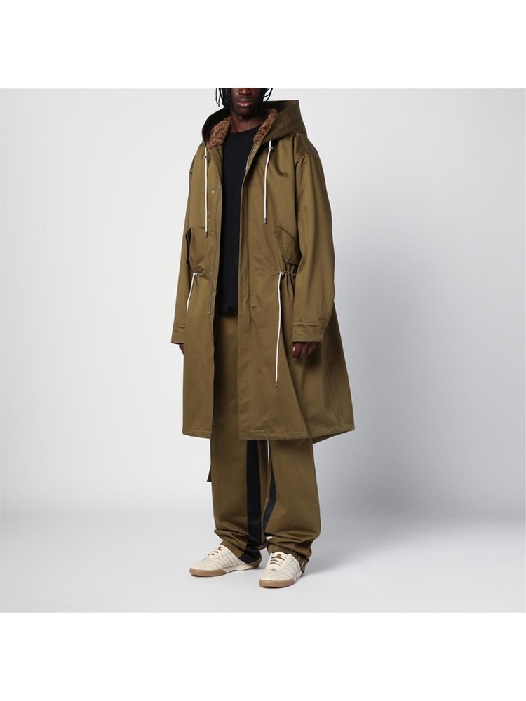 웨일스 보너 FW24 WALES BONNER Khaki green cotton parka MA24JA15CO04 Green