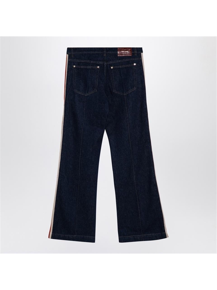 웨일스 보너 FW24 WALES BONNER Dark blue denim Shadow jeans MA24DE10CO19 Blue