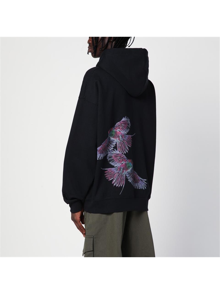 와이쓰리 FW24 adidas Y-3 Black hoodie with graphic print IX0403CO Black