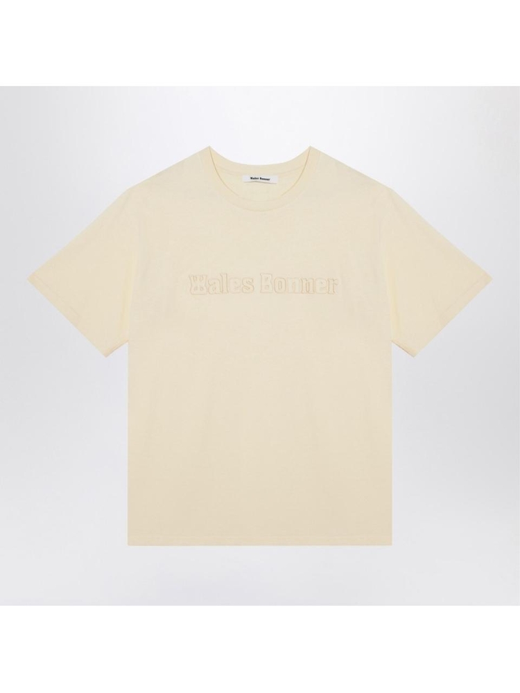 웨일스 보너 FW24 WALES BONNER Organic cotton light yellow T-shirt UA24JE29JE07 Yellow