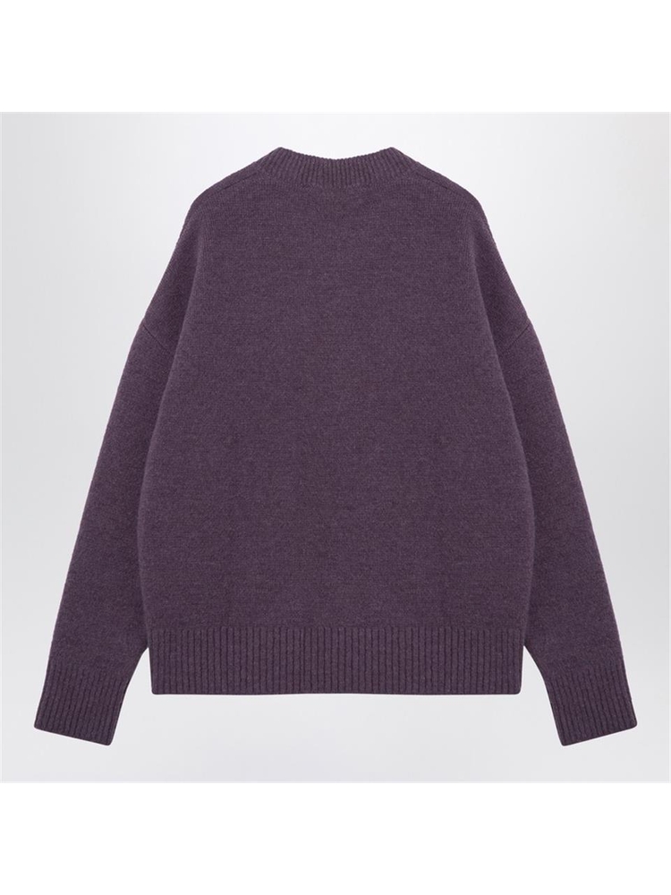 아미 FW24 Ami Paris Lilac Ami De Coeur alpaca jumper UKS025UKN0032 Purple