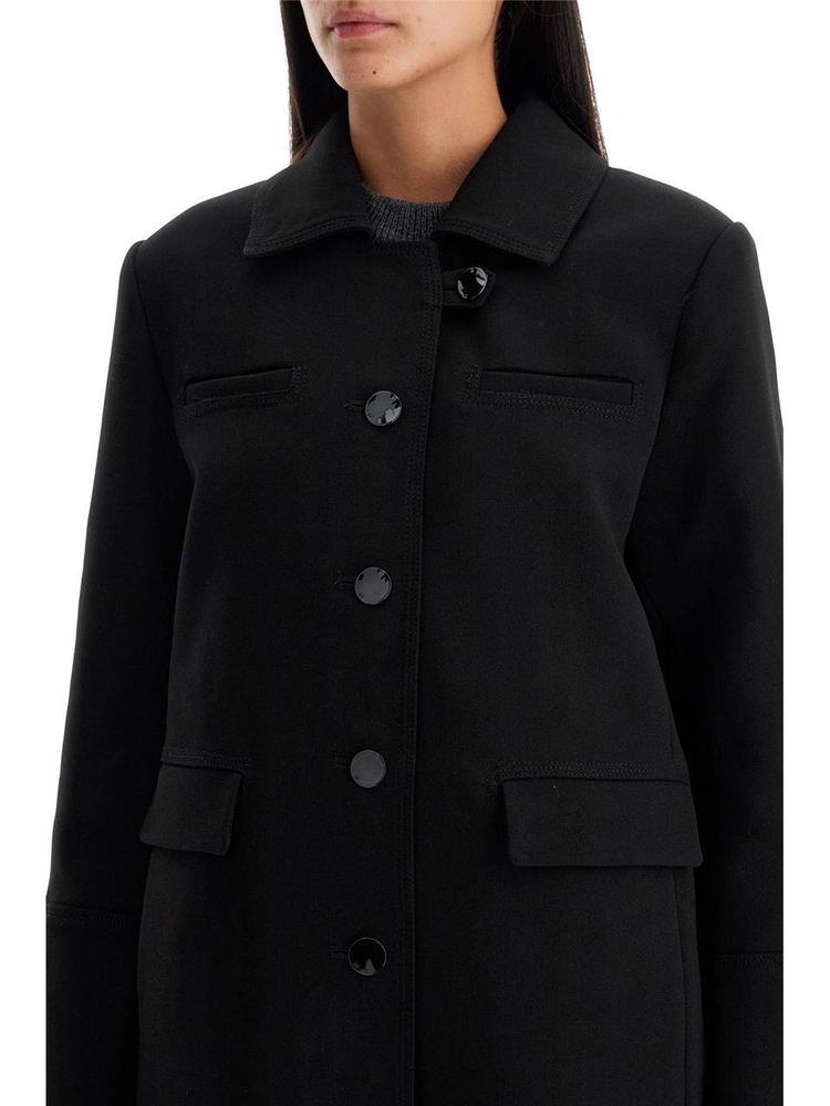 가니 FW24 long single-breasted coat F9606 BLACK