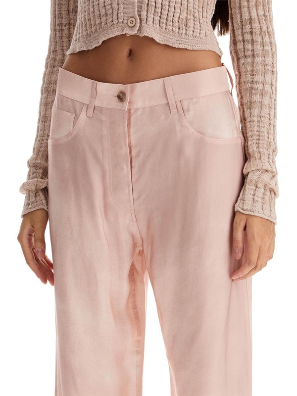 아크네 스튜디오 FW24 denim effect trousers AK0837 PALE PINK