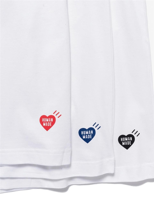 휴먼 메이드 FW24 Heart 3-pack t-shirt set HM28CS048WHITE White