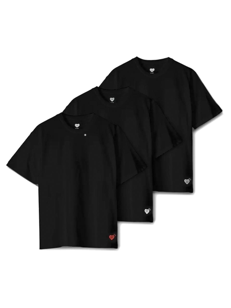 휴먼 메이드 FW24 Heart 3-pack t-shirt set HM28CS048BLACK Black  