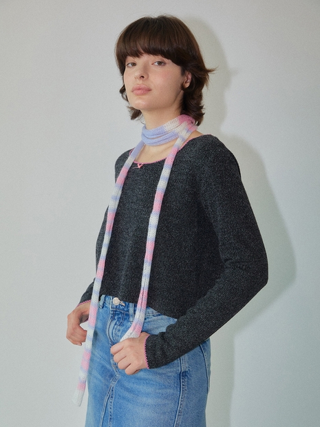 Kid-mohair Skinny Knit Scarf Mix WBDFAC002MIX