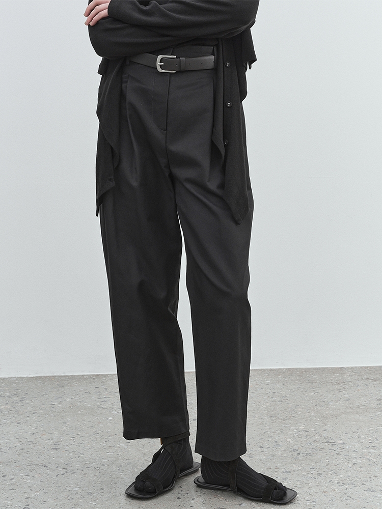 Pintuck volume pants(Black)