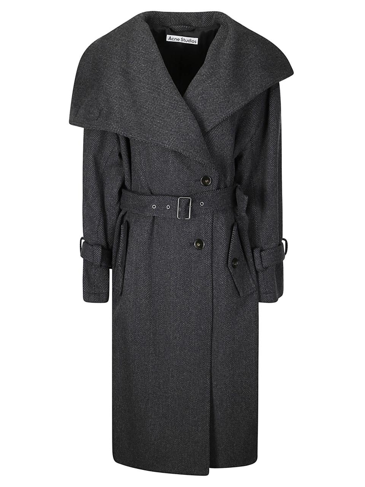 아크네 스튜디오 FW24 ACNE STUDIOS COAT A90614 AMA GREY/BLACK