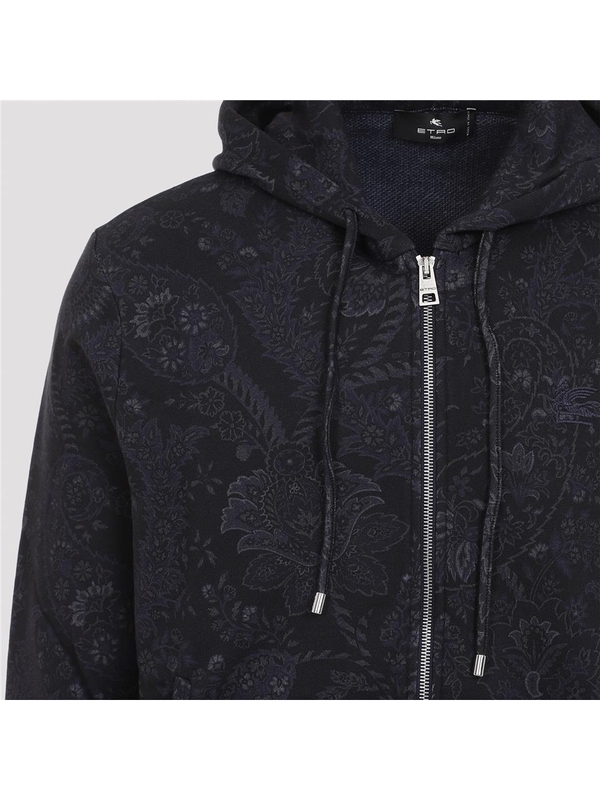 에트로 FW24 Etro Zipped Hoodie MRMB0025.AJ252 Blue