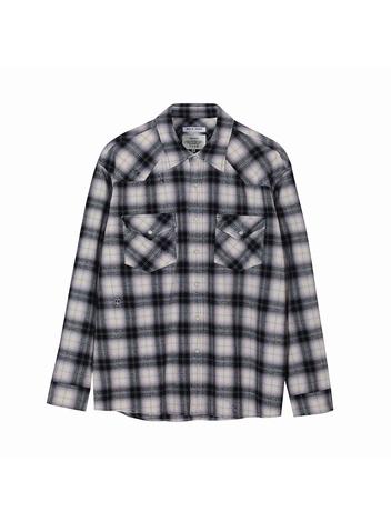 [PRODE x MIJ] Damaged Western Check Shirt (Black)