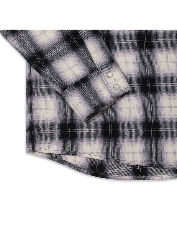 [PRODE x MIJ] Damaged Western Check Shirt (Black)