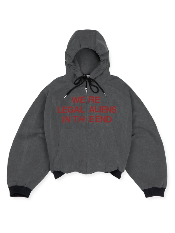 Legal alien washed hoodie Jacket_Shadow Grey