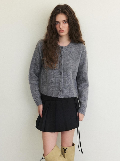 Mohair Knit Cardigan, Grey