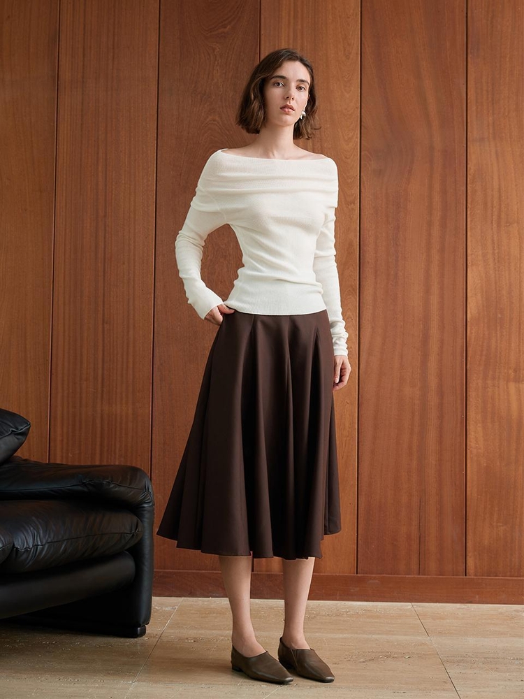 YY_Temperament tuck skirt_2color