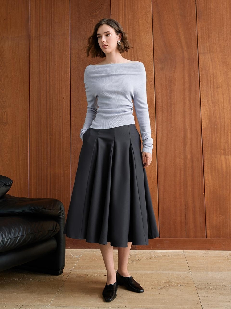 YY_Temperament tuck skirt_2color