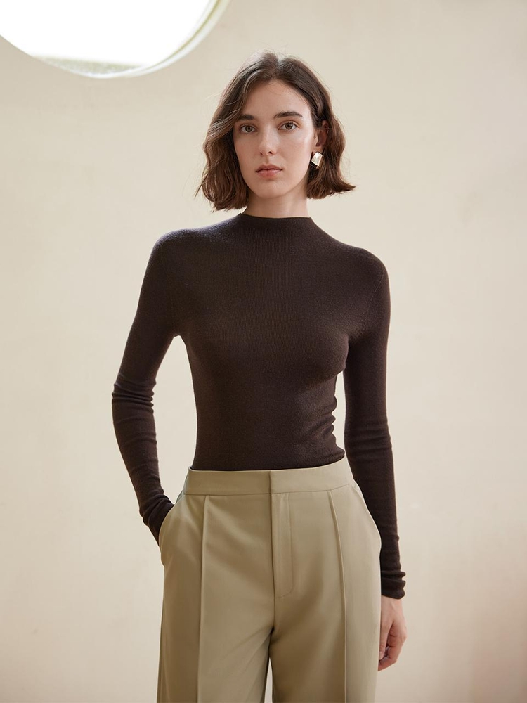 YY_Half-turtleneck wool knit top_4color