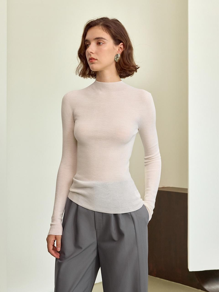 YY_Half-turtleneck wool knit top_4color