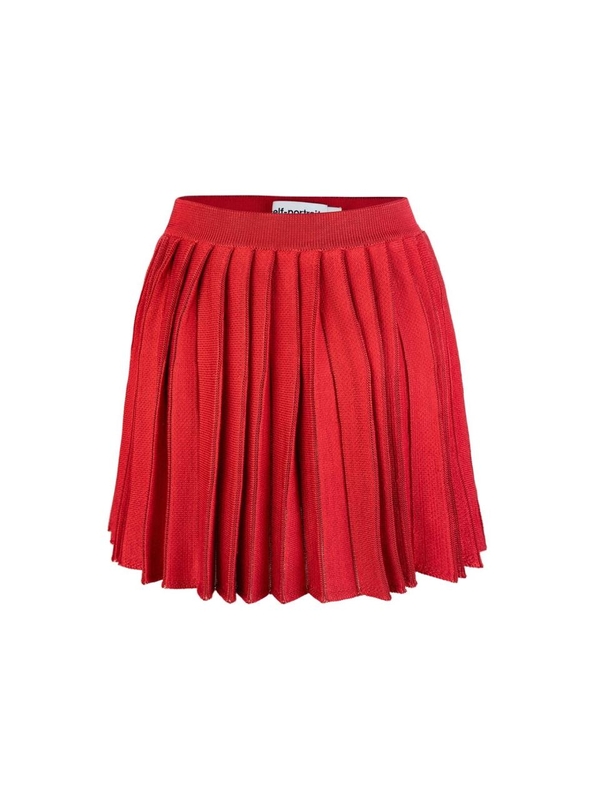  FW24 Pleated knit miniskirt AW24-083SKR Red