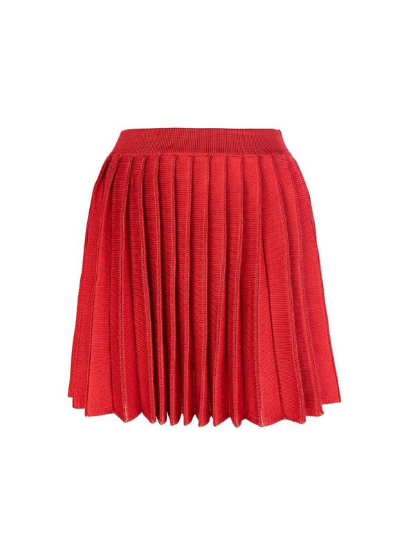  FW24 Pleated knit miniskirt AW24-083SKR Red