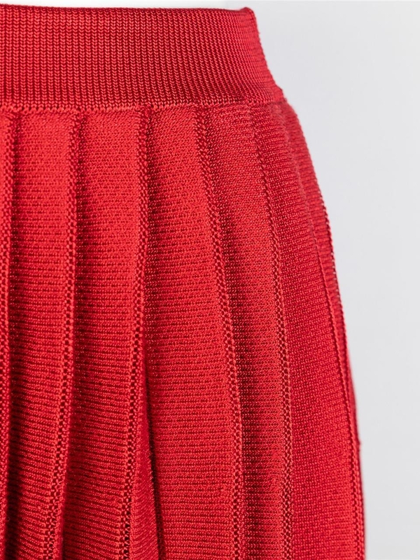  FW24 Pleated knit miniskirt AW24-083SKR Red