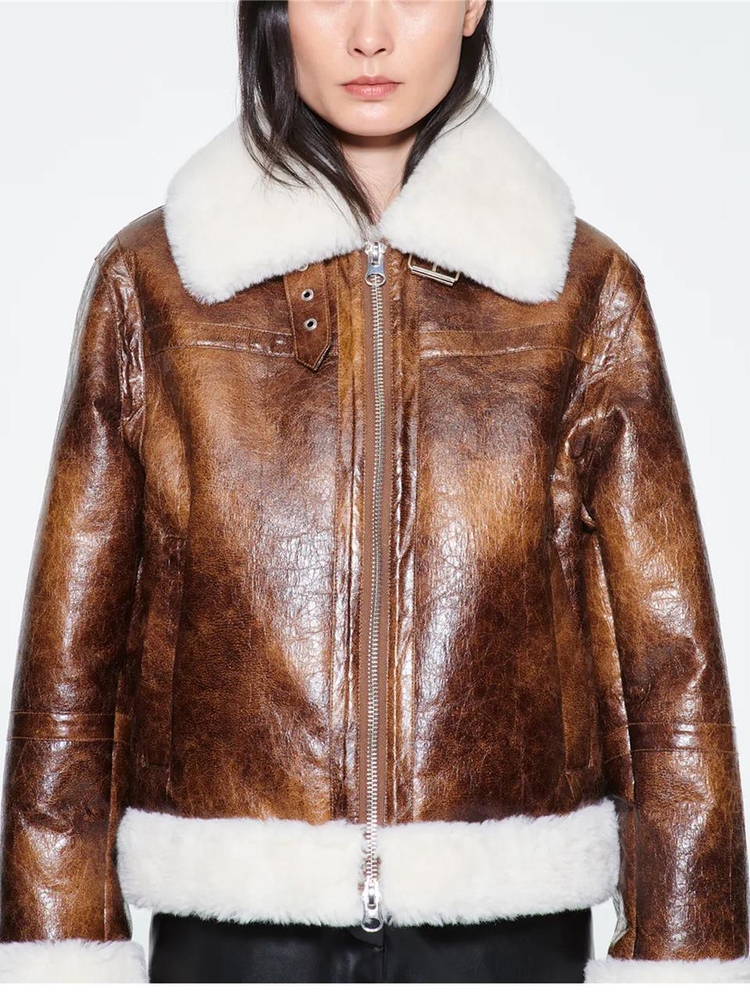 스탠드스튜디오 FW24 Lorelle jacket in brown eco leather 61055-915887100 Brown