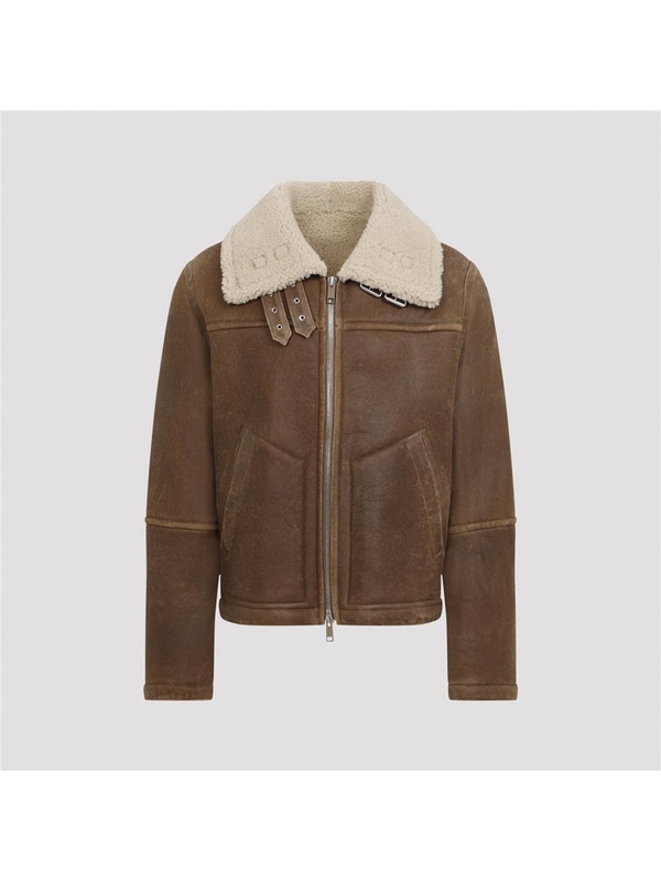 이브살로몬 FW24 Yves Salomon Leather Jacket 25WHV60869MEBV Brown