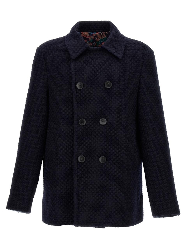 에트로 FW24 Peacoat coat MRBA004299TU2G0B0310 Blue