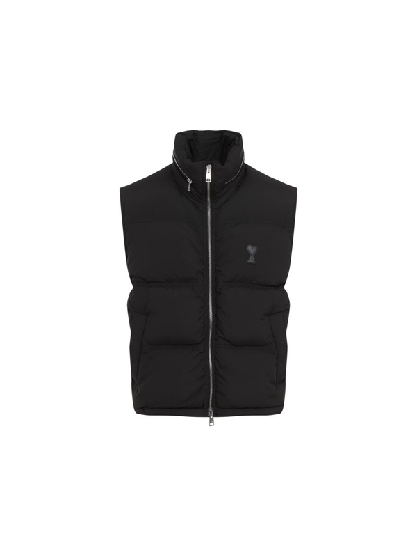 아미 FW24 Ami Down vest with hood HJK703.PA0009 Black