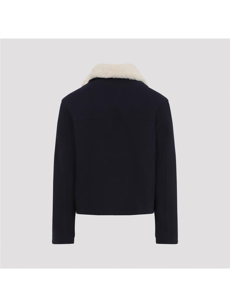 아미 FW24 Ami Wool Short jacket HJK060.WV0049 Blue