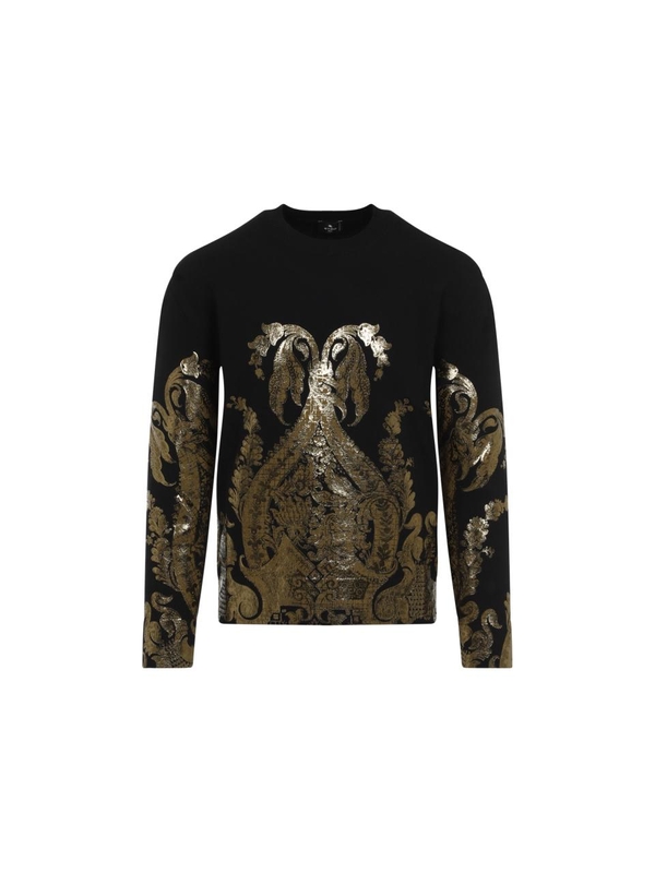 에트로 FW24 Etro Sweater Lamina Gold WRKE0136.AV521 Black