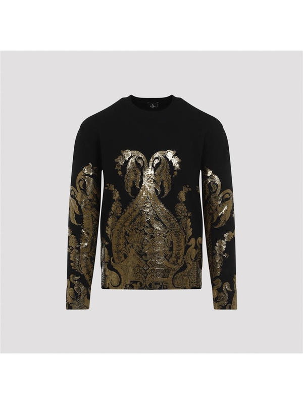 에트로 FW24 Etro Sweater Lamina Gold WRKE0136.AV521 Black