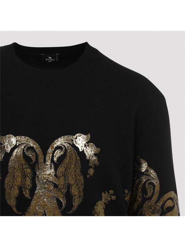 에트로 FW24 Etro Sweater Lamina Gold WRKE0136.AV521 Black