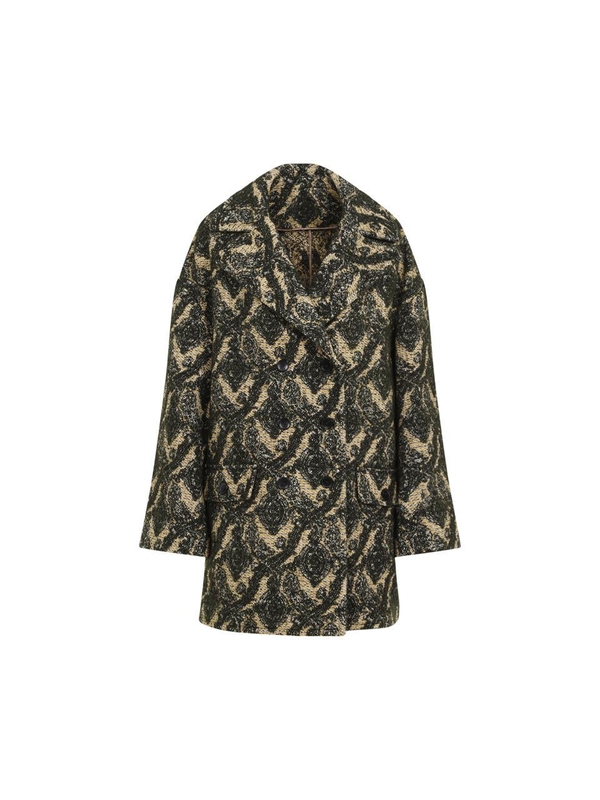 에트로 FW24 Etro Caban Jacquard Coat WRBA0028.99TJD65 Green