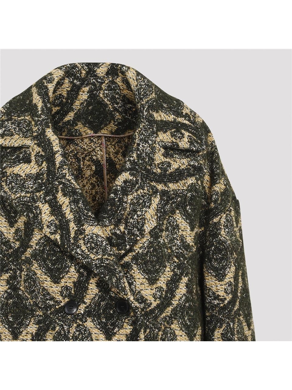 에트로 FW24 Etro Caban Jacquard Coat WRBA0028.99TJD65 Green