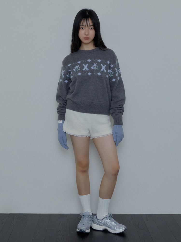 RABBIT WOOL SWEATER (GREY)