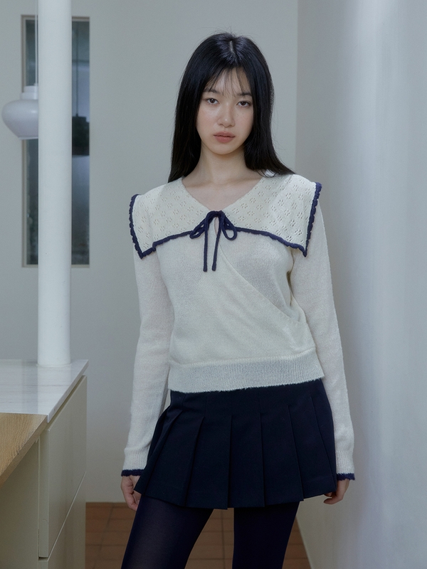 RIBBON SAILOR KNIT (CREAM)