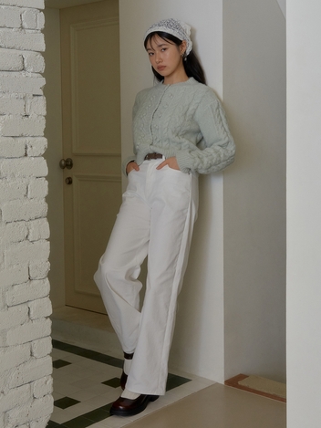 FRILL POCKET PANTS (WHITE)