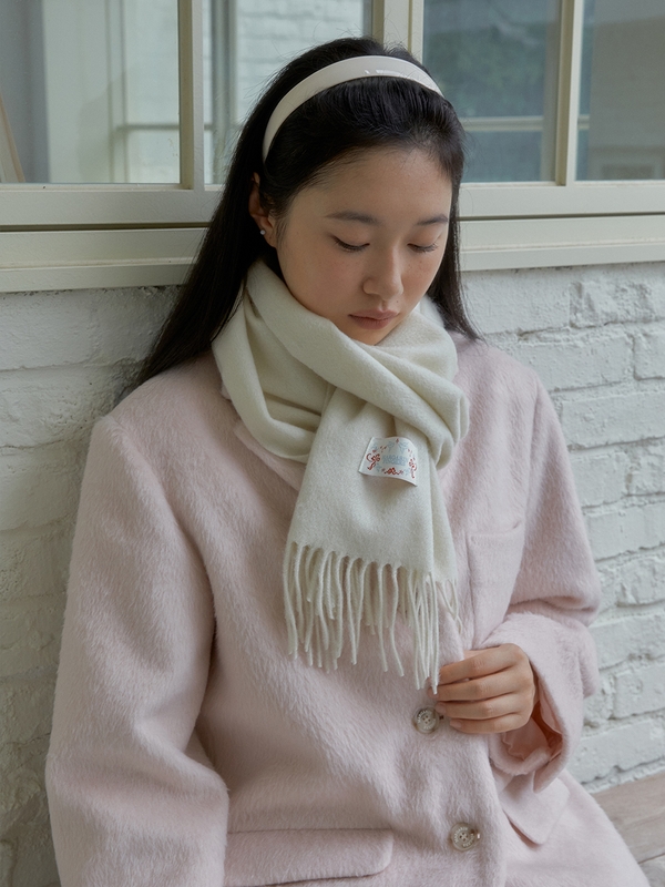 WOOL FRINGE MUFFLER (IVORY)