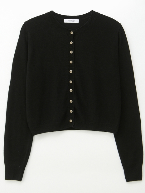 CASHMERE BLENDED KNIT CARDIGAN_BLACK