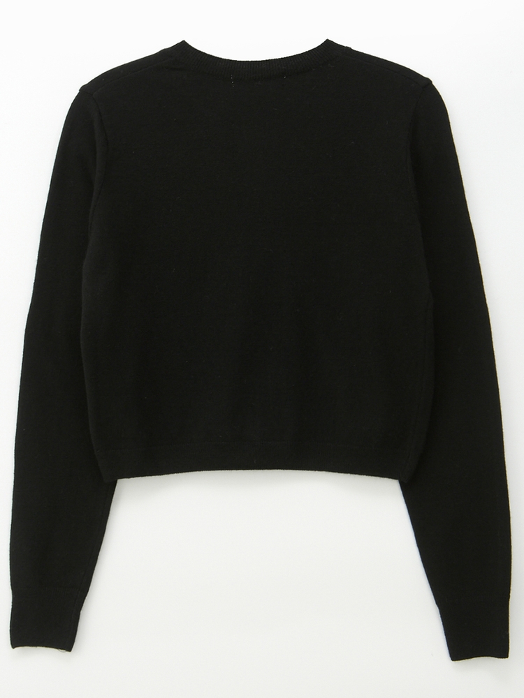 CASHMERE BLENDED KNIT CARDIGAN_BLACK