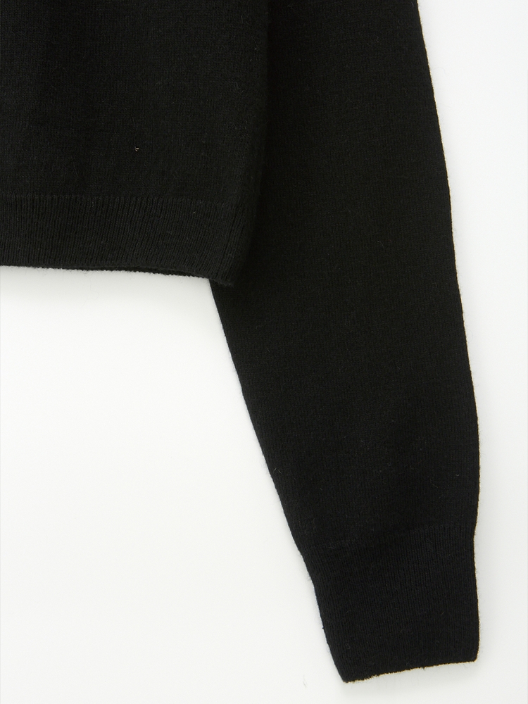 CASHMERE BLENDED KNIT CARDIGAN_BLACK