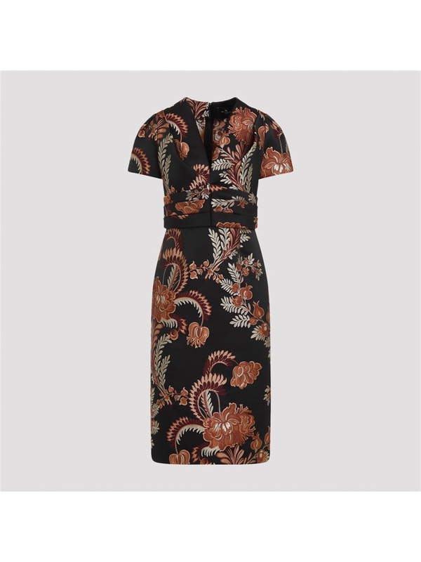 에트로 FW24 Etro Jacquard Midi Dress WRHA0227.99TJD72 Black