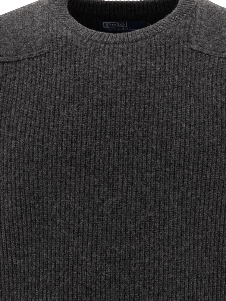 폴로 랄프로렌 FW24 English rib wool sweater 710917033004STATIC GREY HEATHER Grey